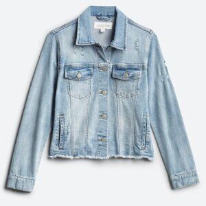 Eunina Jeans LA Tessy Raw Hem Denim Jacket NWT